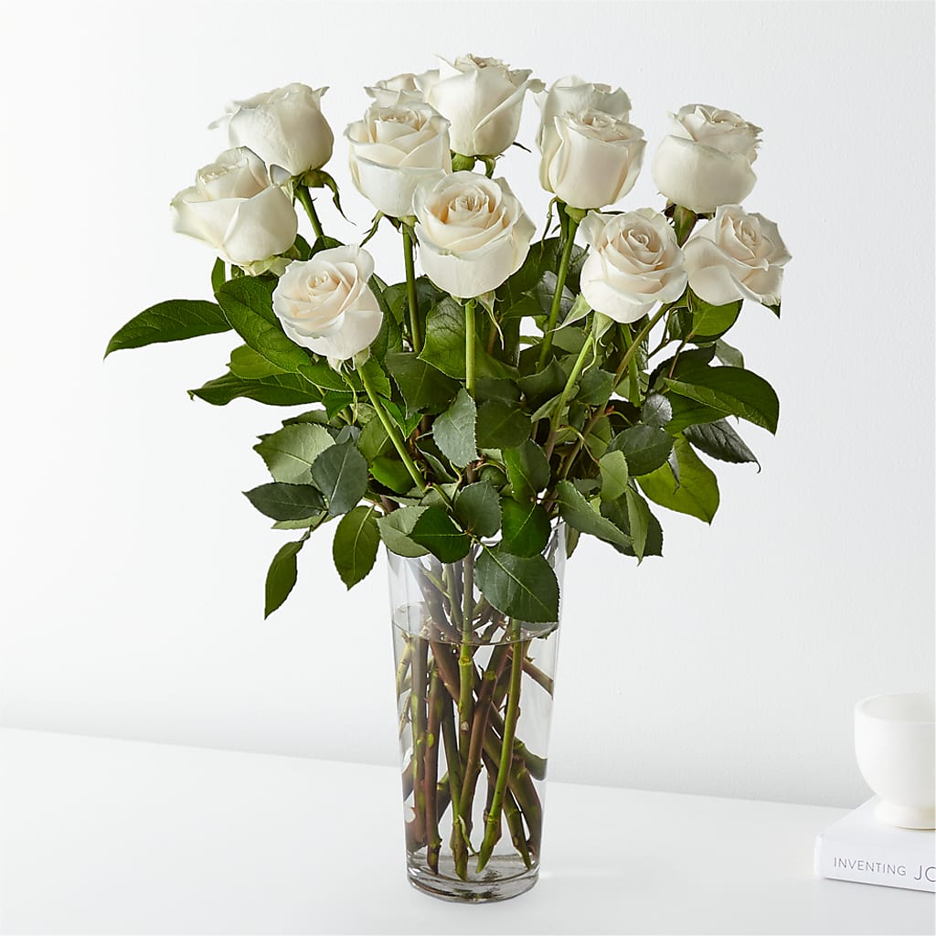 Long Stem White Rose Bouquet – MARMET FLOWERS & MORE, Marmet WV