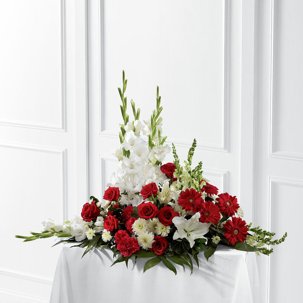 Crimson & White Arrangement – MARMET FLOWERS & MORE, Marmet WV
