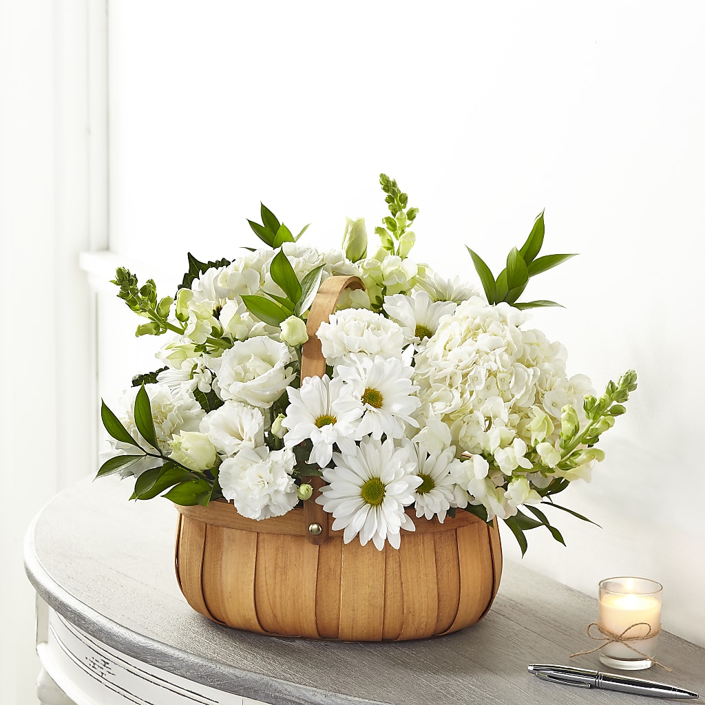 Pure Ivory Basket – MARMET FLOWERS & MORE, Marmet WV