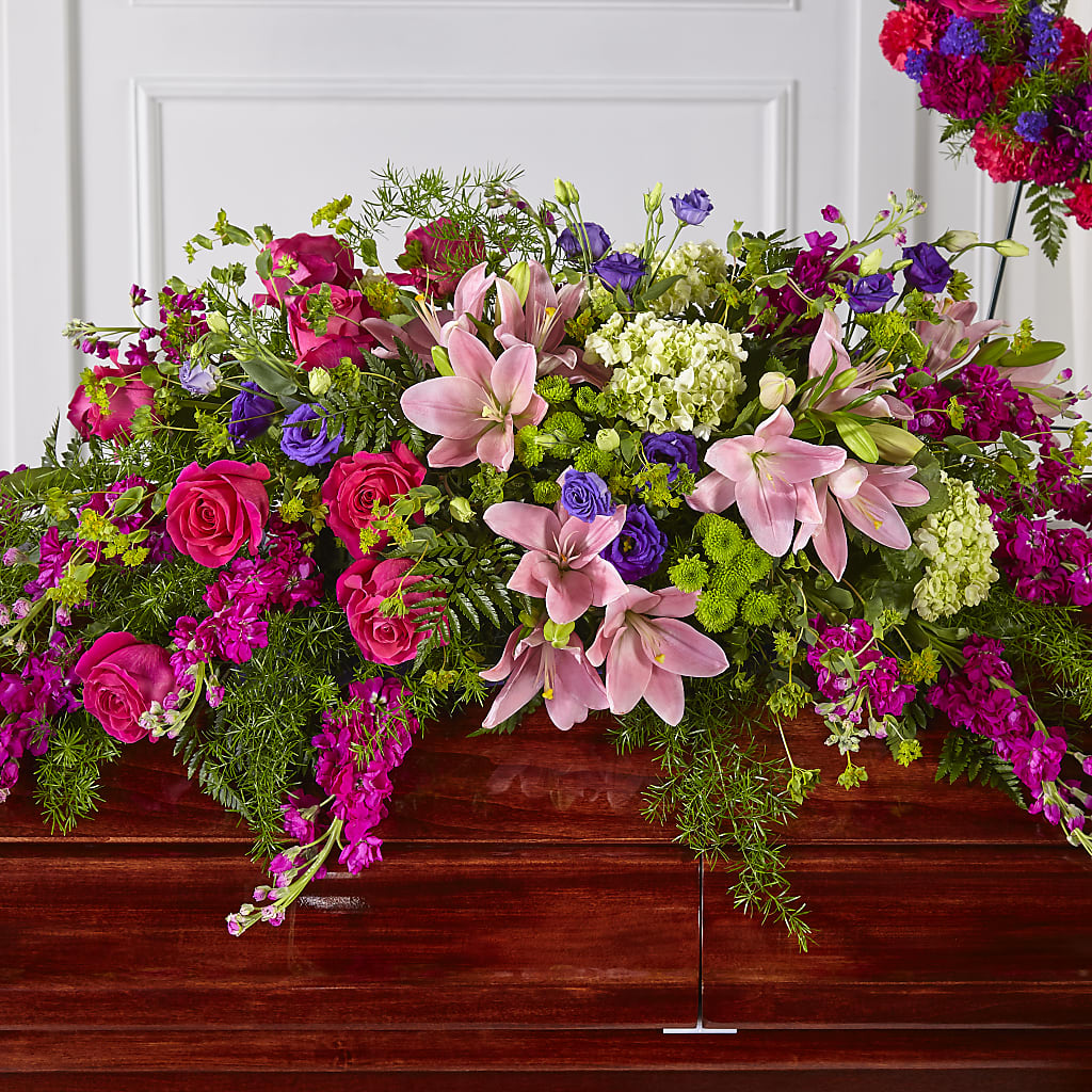 Radiant Tribute Casket Spray – MARMET FLOWERS & MORE, Marmet WV