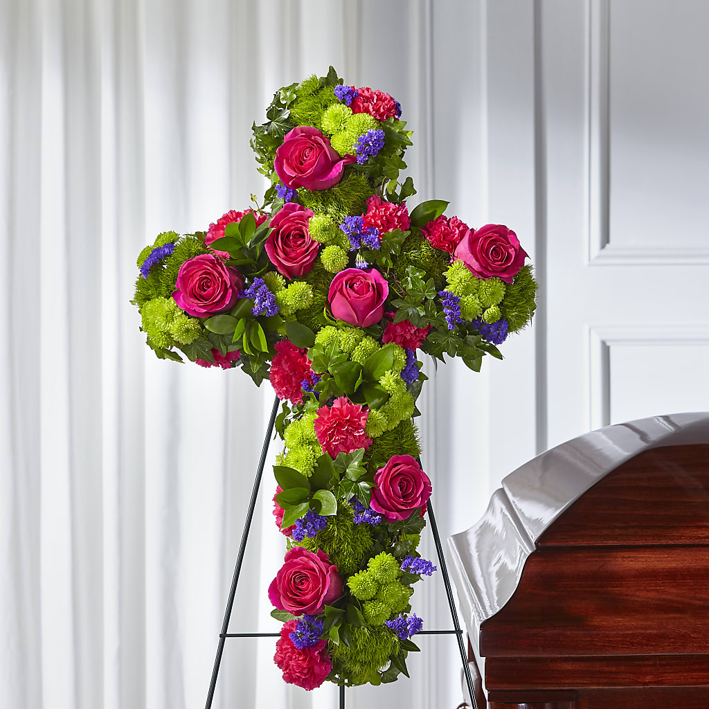 Tribute Rose Floral Cross – MARMET FLOWERS & MORE, Marmet WV