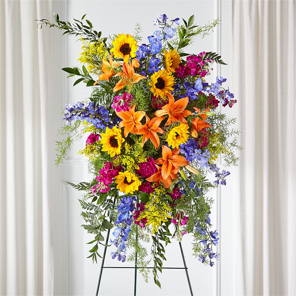 Sunlit Memories Standing Spray (Standard) – MARMET FLOWERS & MORE, Marmet WV