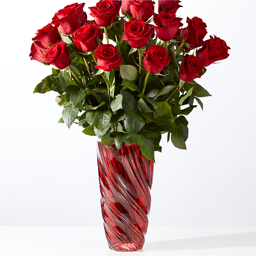Classic Love Red Rose Bouquet with Luxe Swirl Vase – MARMET FLOWERS & MORE, Marmet WV