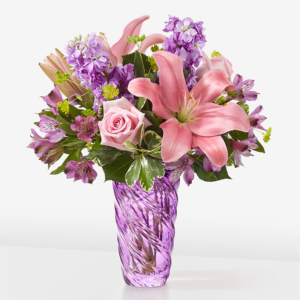 Precious Petals Bouquet with Luxe Swirl Vase – MARMET FLOWERS & MORE, Marmet WV