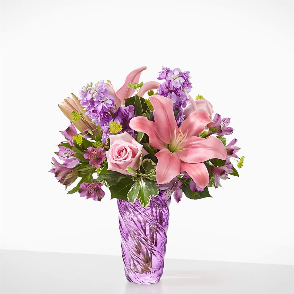 Precious Petals Bouquet with Luxe Swirl Vase – MARMET FLOWERS & MORE, Marmet WV