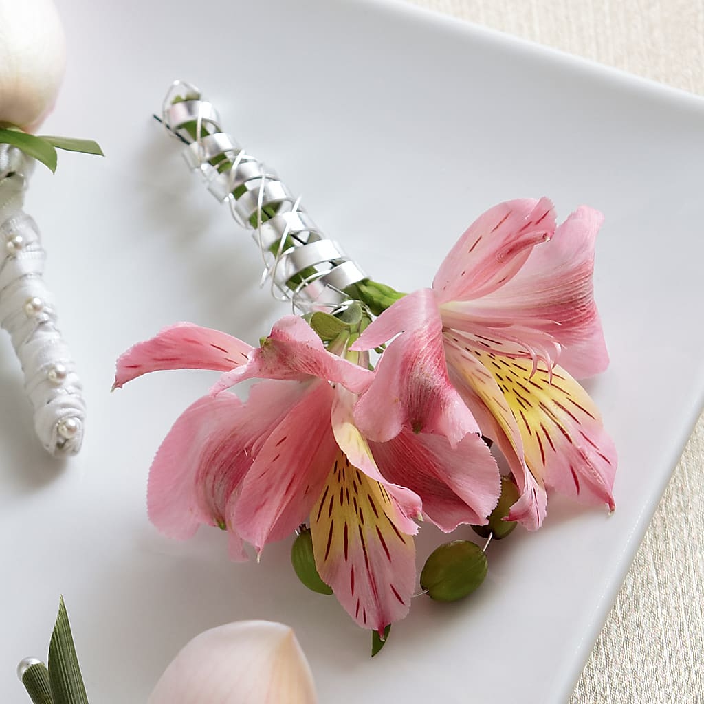 Pink Peruvian Lily Boutonniere – MARMET FLOWERS & MORE, Marmet WV