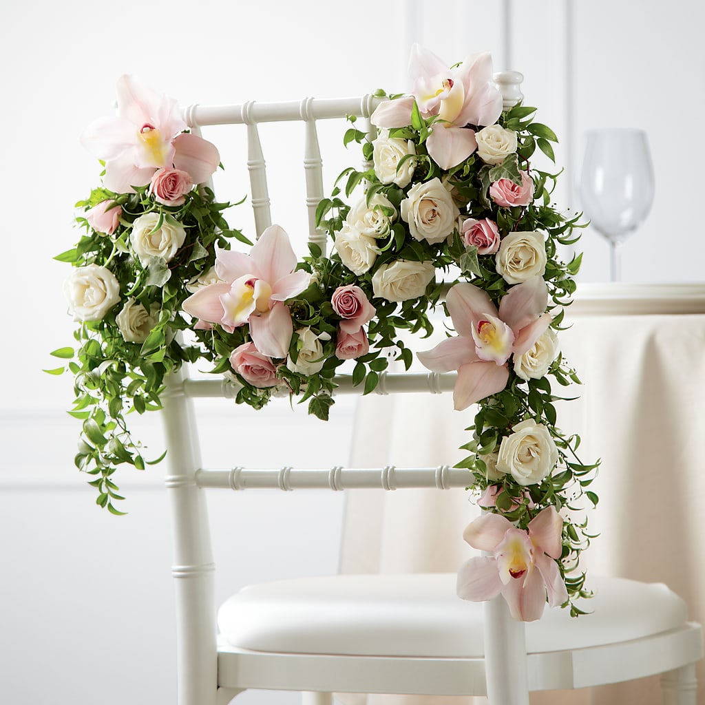 Orchid Rose Chair Décor – MARMET FLOWERS & MORE, Marmet WV