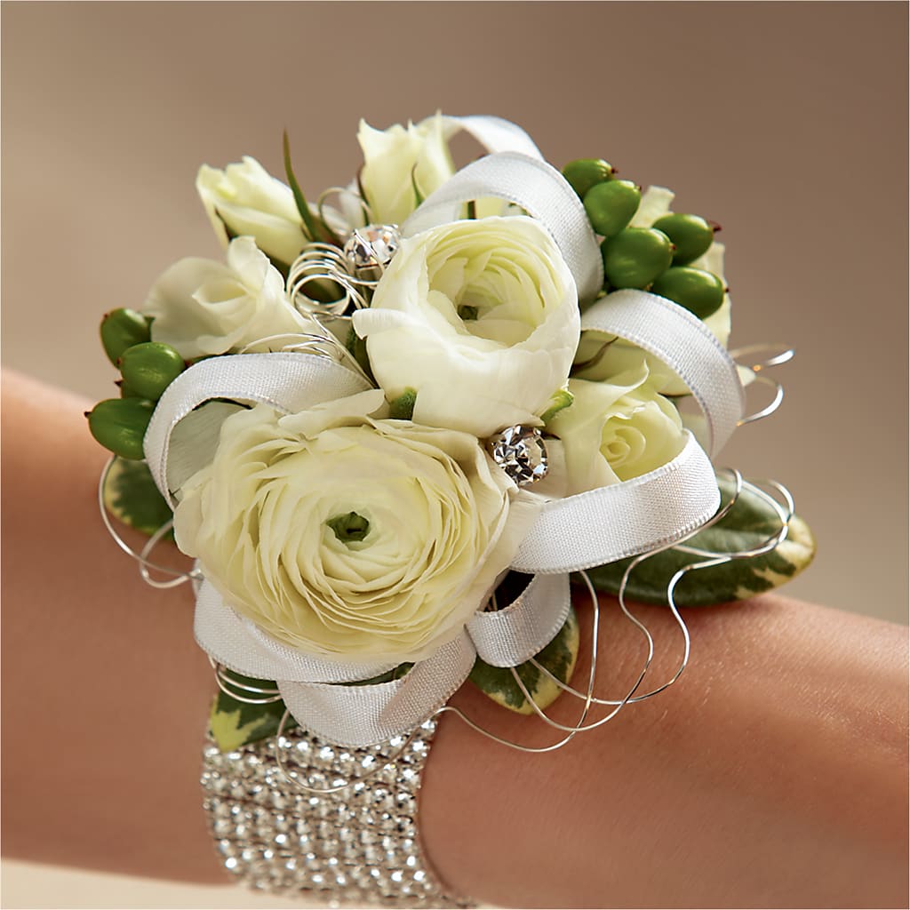 White Wedding Corsage – MARMET FLOWERS & MORE, Marmet WV