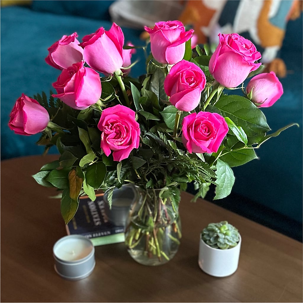 Long Stem Pink Rose Bouquet – MARMET FLOWERS & MORE, Marmet WV