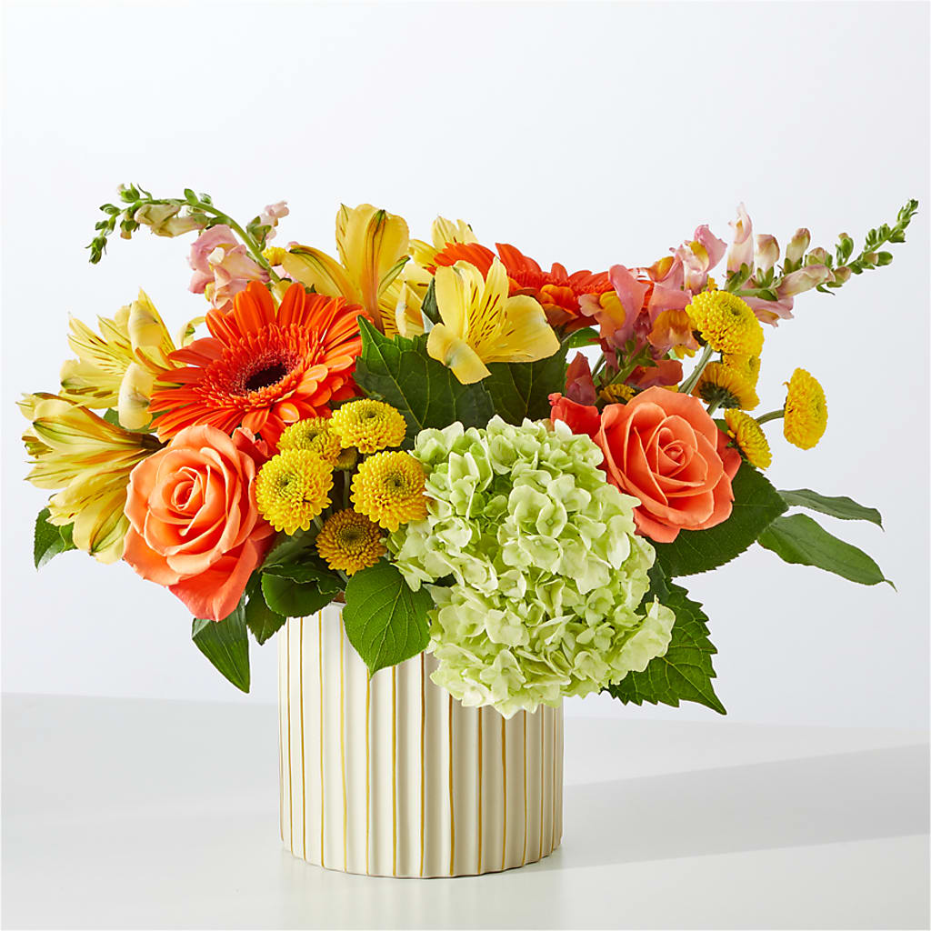 Autumn Sunshine Bouquet with Ivory Vase – MARMET FLOWERS & MORE, Marmet WV