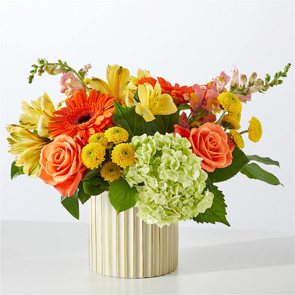 Autumn Sunshine Bouquet with Ivory Vase – MARMET FLOWERS & MORE, Marmet WV