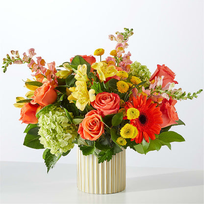 Autumn Sunshine Bouquet with Ivory Vase – MARMET FLOWERS & MORE, Marmet WV