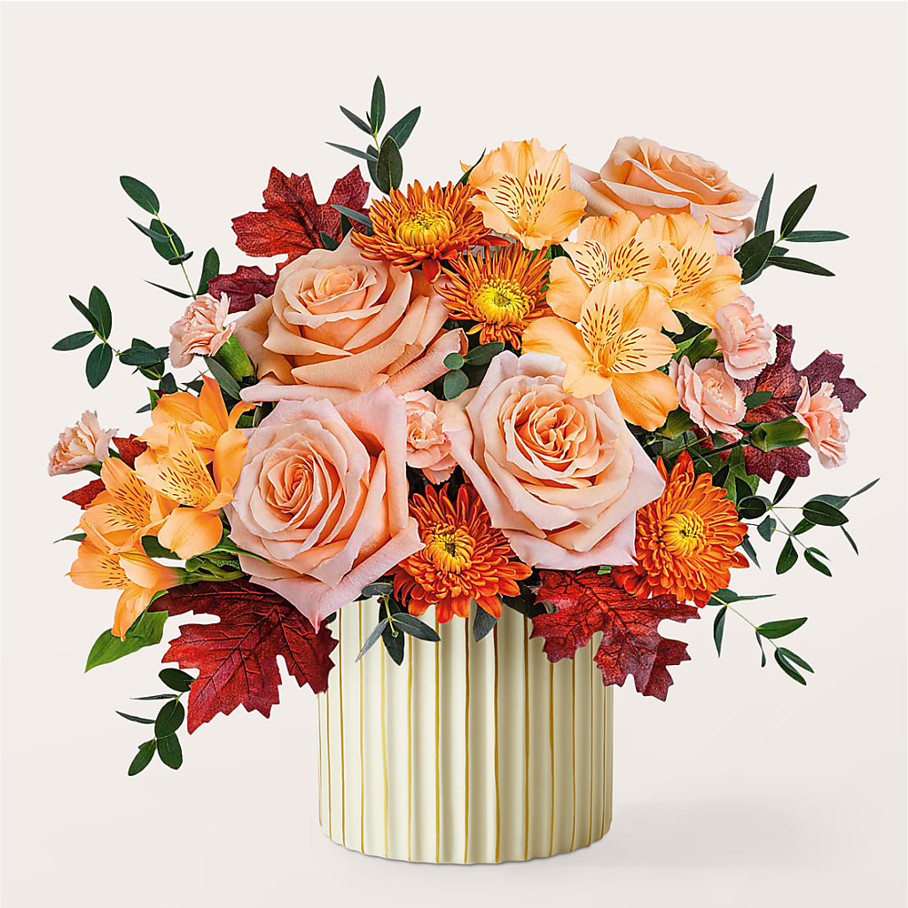 Spiced Latte Bouquet with Ivory Vase – MARMET FLOWERS & MORE, Marmet WV