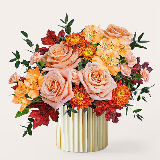 Spiced Latte Bouquet with Ivory Vase – MARMET FLOWERS & MORE, Marmet WV