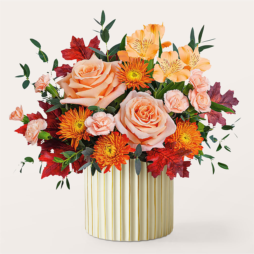 Spiced Latte Bouquet with Ivory Vase – MARMET FLOWERS & MORE, Marmet WV