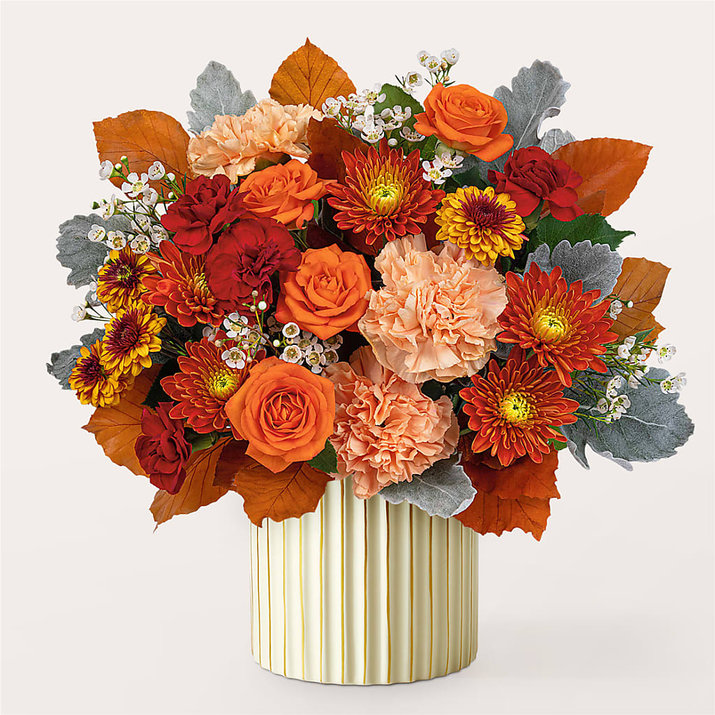 Merlot Bouquet with Ivory Vase – MARMET FLOWERS & MORE, Marmet WV