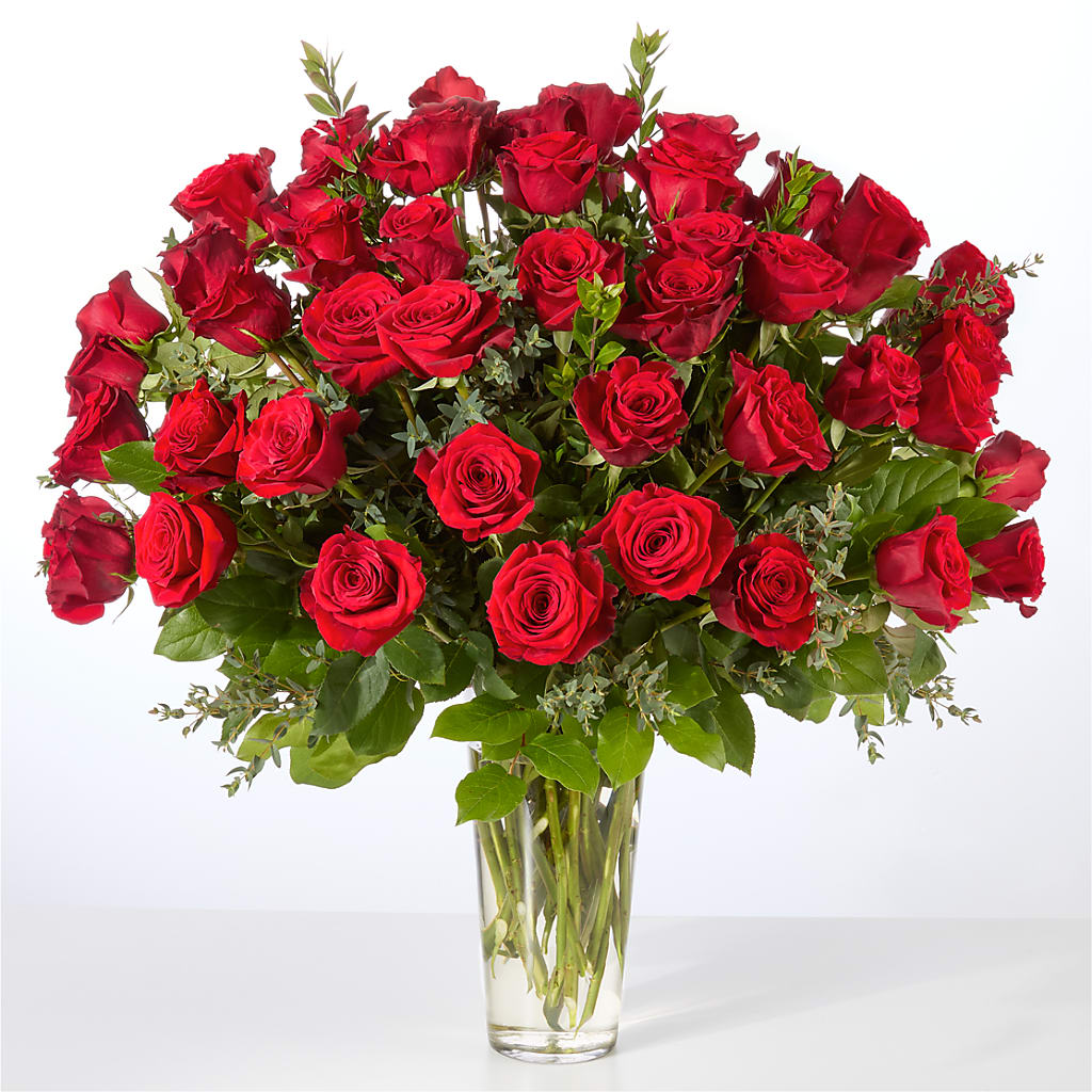 Forever Yours Fifty Stem Red Rose Bouquet – MARMET FLOWERS & MORE, Marmet WV